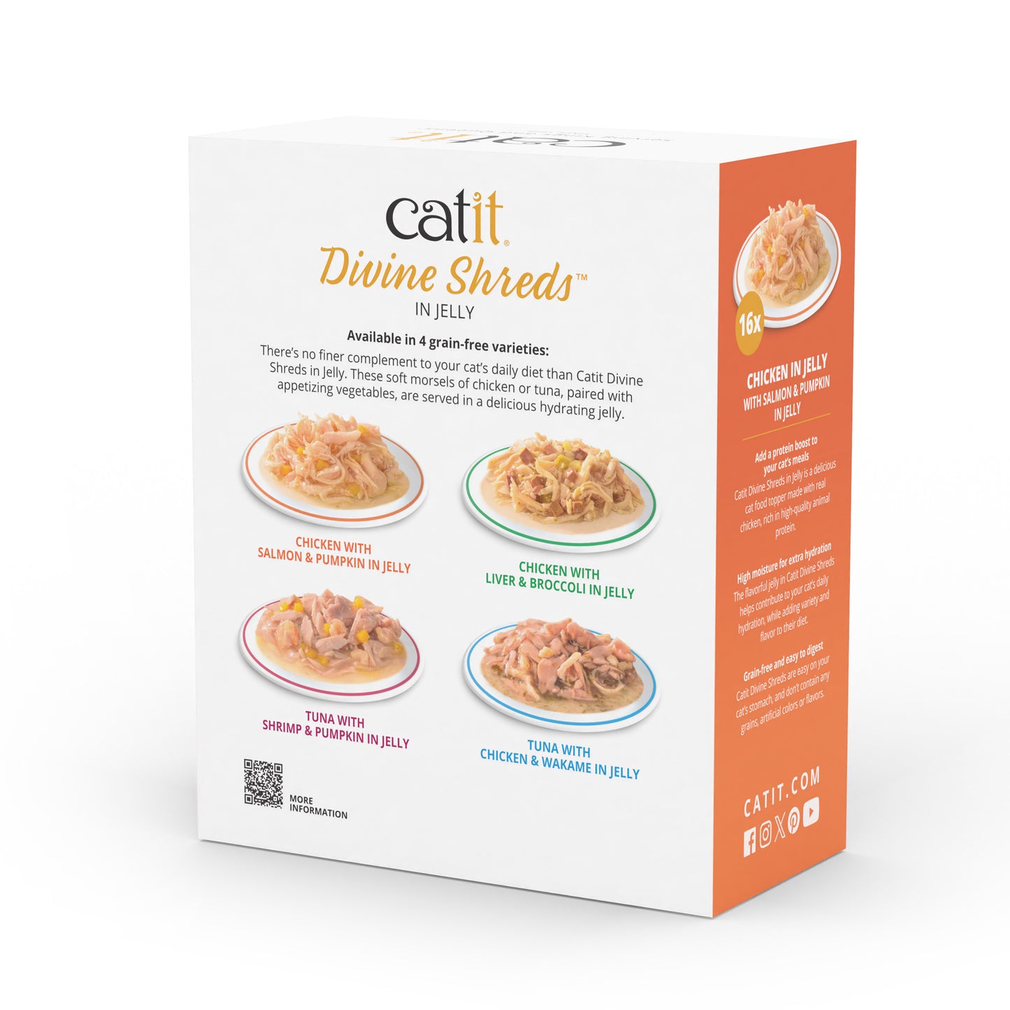 Catit Divine Shreds - Chicken with Salmon & Pumpkin in Jelly