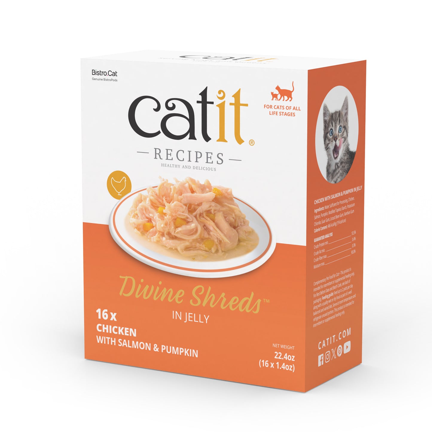 Catit Divine Shreds - Chicken with Salmon & Pumpkin in Jelly