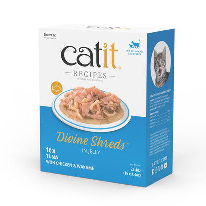 Catit Divine Shreds - Tuna with Chicken & Wakame in Jelly